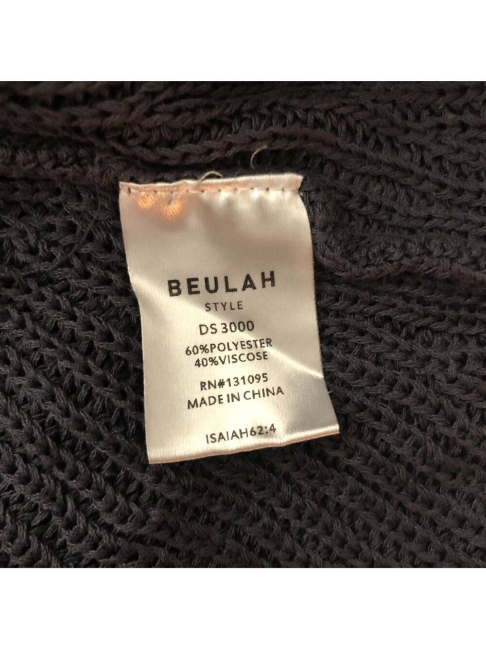 Beulah Open Knit Midi Dress Sleeveless Gray High Neck L - Picture 4 of 4